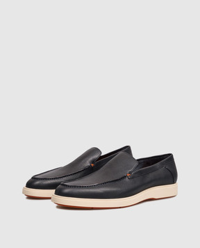 Santoni Синие кожаные лоферы MGDG17824TICSWLM