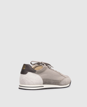 Brunello Cucinelli Сірі кросівки зі шкіри оленя MZUKOKA348