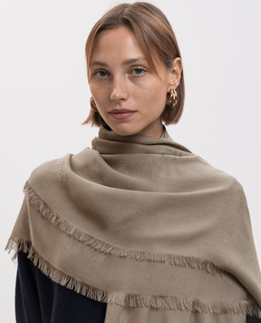 Twinset Хустка кольору хакі у візерунок 262TA4360