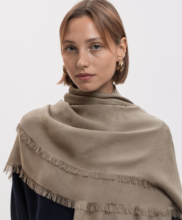 Twinset Хустка кольору хакі у візерунок 262TA4360 зображення 2