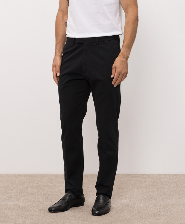 Tom Ford Черные брюки с нашивкой логотипа SHL042FMC221 изображение 3