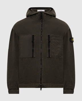 Stone Island Куртка кольору хакі з патчем логотипа L2S151200011S0211