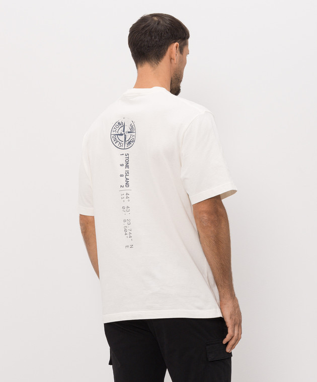 Stone Island Футболка кольору айворі з принтом емблеми логотипа L2S152100001S0533 зображення 4