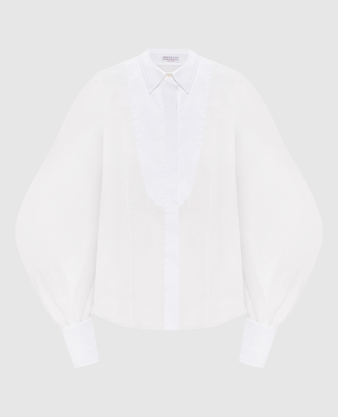 

Белая блуза с рукавами-фонариками, Белый, Блузы