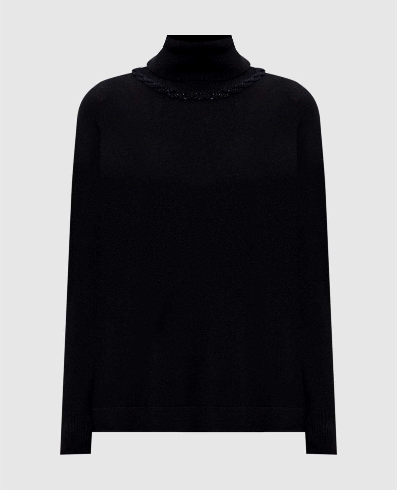 

Черный свитер с шерстью с узором, Свитера