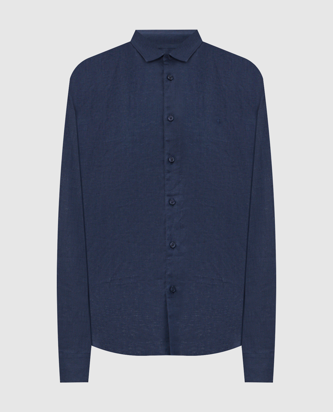 Синяя рубашка из льна