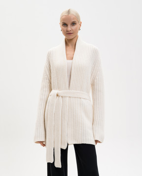 LISA YANG Білий кардиган на запах Jacqueline з кашеміру 2026038