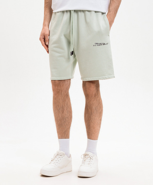 Off-White Зелені шорти з принтом логотипа 44MCI013S26F00B зображення 3