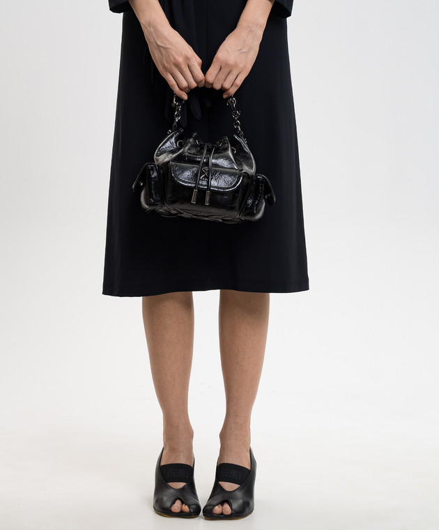 Off-White Черная кожаная сумка-кисет Dumbo OWMY002F25LEA001 изображение 2