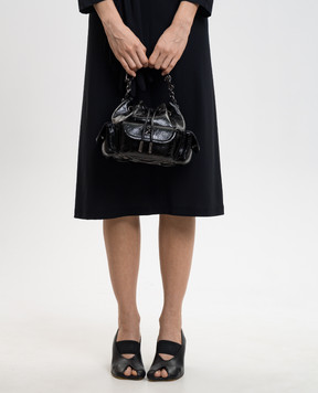 Off-White Черная кожаная сумка-кисет Dumbo OWMY002F25LEA001