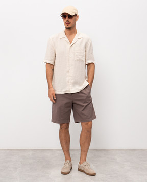 Peserico Бежева сорочка з льону прямого крою R56049T002494