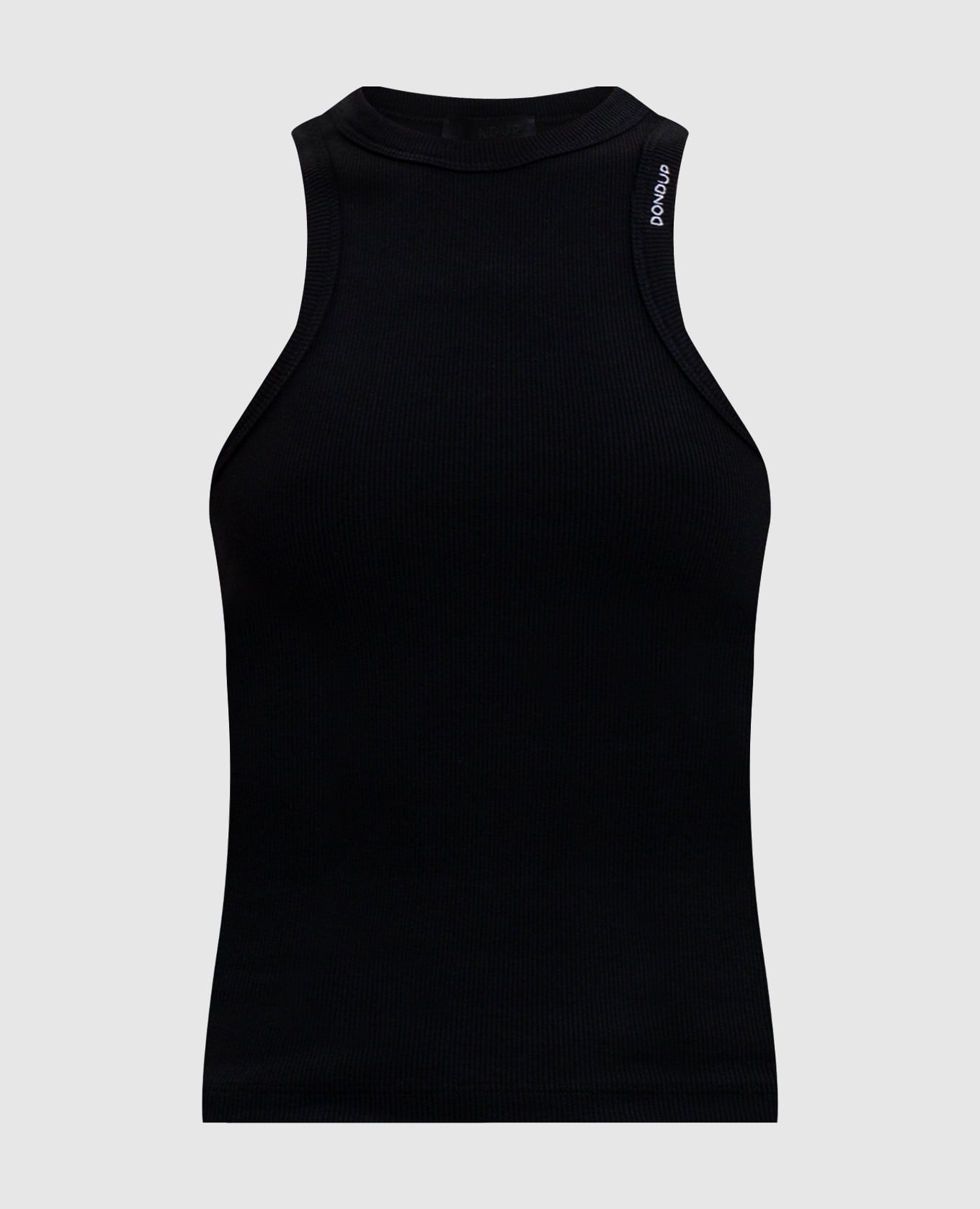 Черный топ в рубке с логотипом