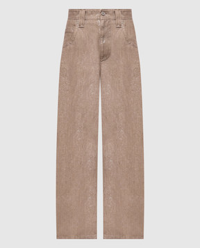 Brunello Cucinelli Бежевые джинсы с люрексом MP109P4091