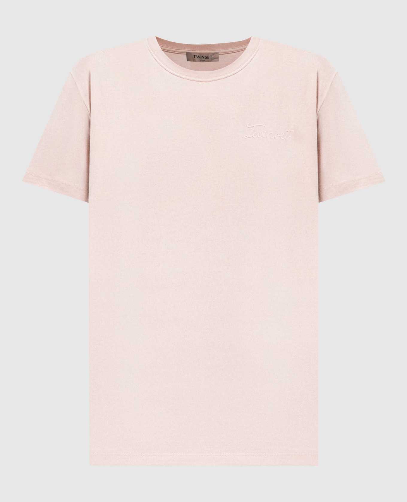 Розовая футболка с фактурным логотипом