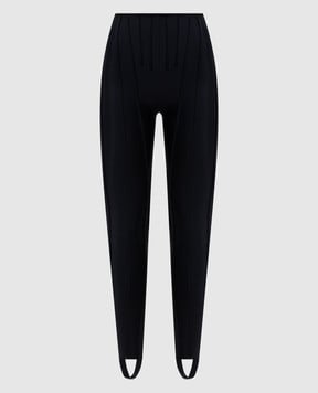 Thierry Mugler Чорні легінси зі штрипками 25F3PA0481842