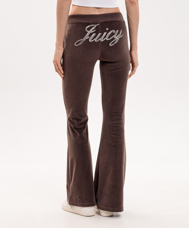 Sporty & Rich Коричневые велюровые спортивные штаны Juicy PA067716689BR03 изображение 4