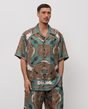 Dolce&Gabbana Сорочка із шовку в брендовий принт G5JH9THI12C