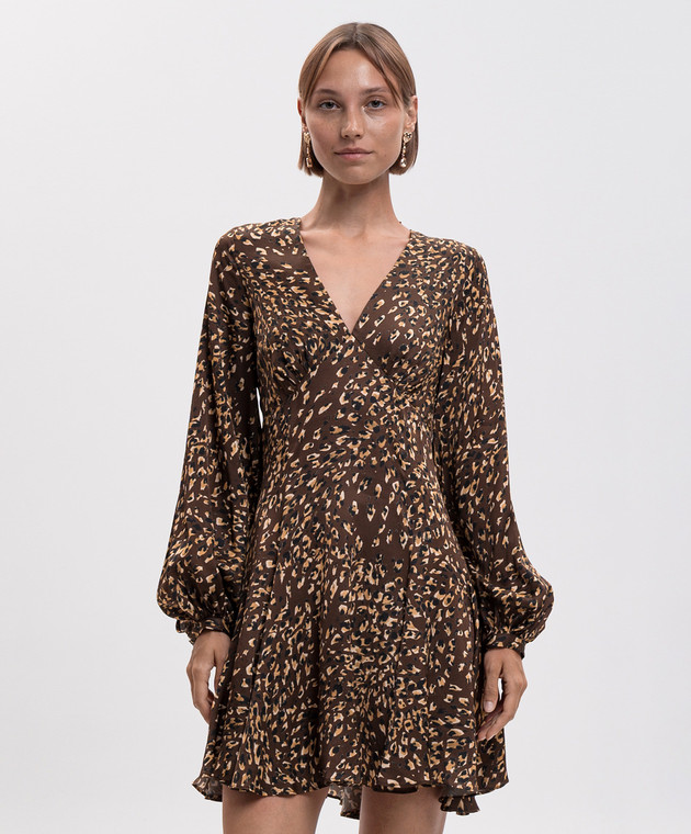 Twinset Коричневое платье в леопардовый принт 262TP275K изображение 3