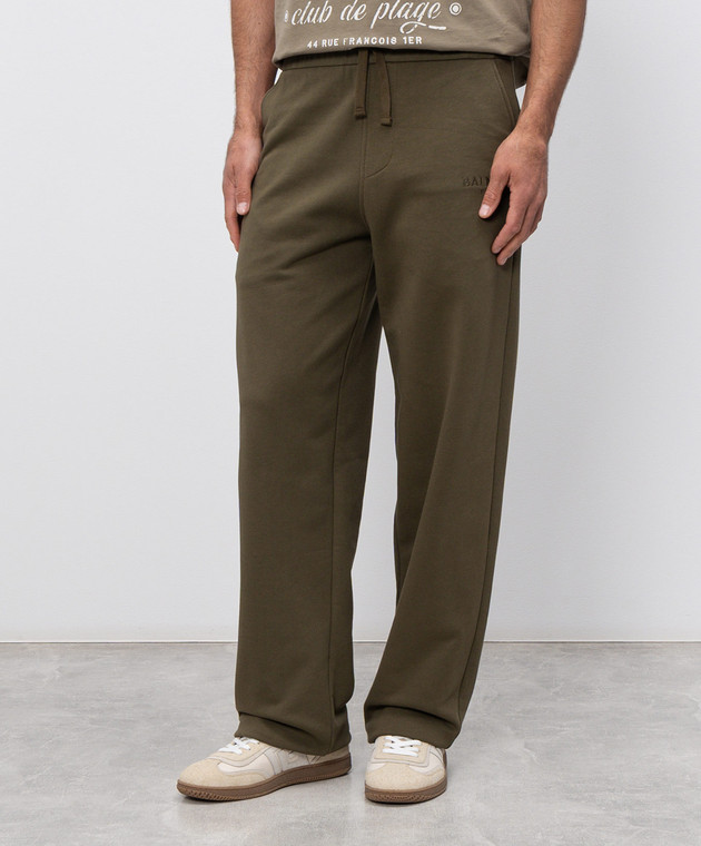 Balmain Спортивные брюки цвета хаки GH0PQ436BD10 изображение 3