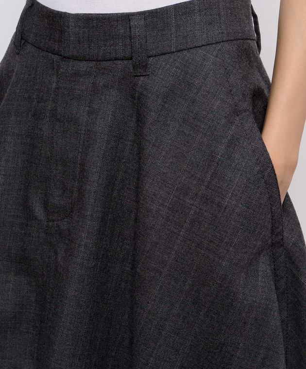 Brunello Cucinelli Серая юбка из шерсти MP554G4084 изображение 5