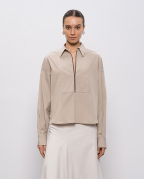 Brunello Cucinelli Бежевая блуза с цепочкой мониль M0091EA105