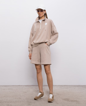 Brunello Cucinelli Бежевий світшот з нашивкою емблеми MG927VT404