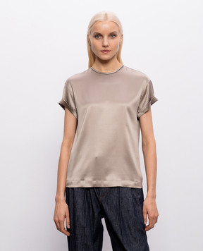 Brunello Cucinelli Бежева блуза із шовку M0C59DE310