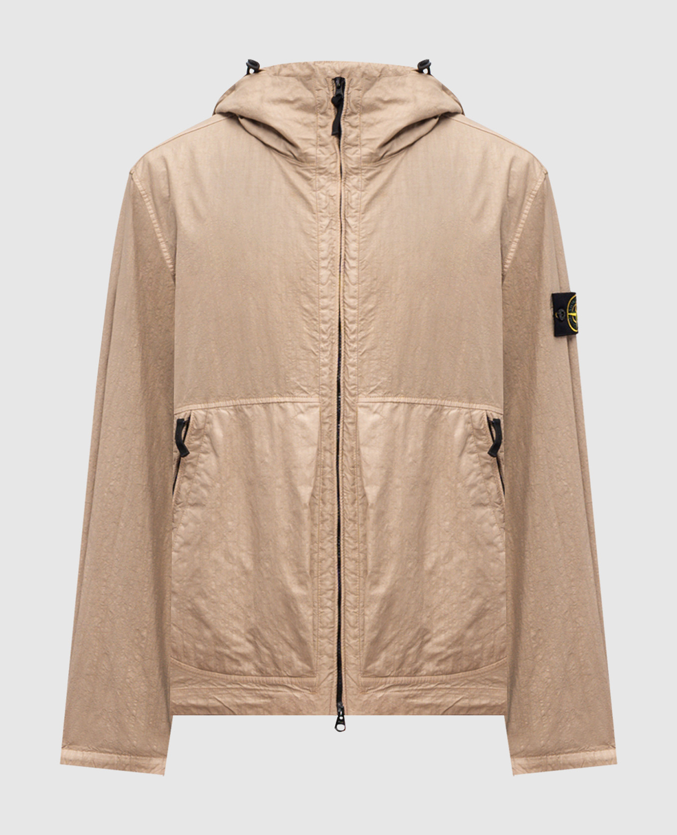 Бежевая куртка с патчем логотипа
