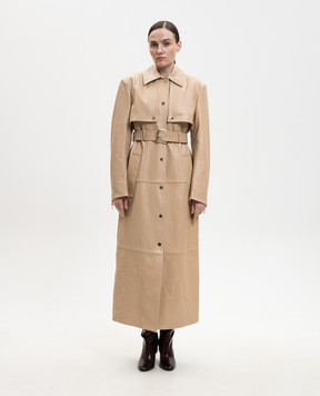 Max Mara Sportmax Бежевый кожаный тренч SPASTE SPSPASTE