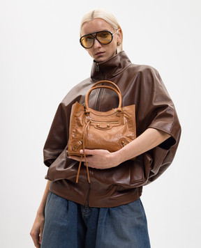 Balenciaga Коричнева шкіряна сумка-тоут LE City 852608210F6