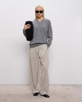 The Row Серые штаны Iven с шелком 10831W4403