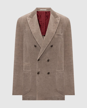 Brunello Cucinelli Коричневый вельветовый пиджак MY4997BBDH