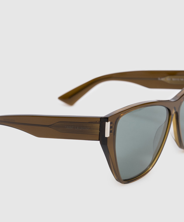 Saint Laurent Коричневые солнцезащитные очки 927 A003D9Y9956 изображение 4