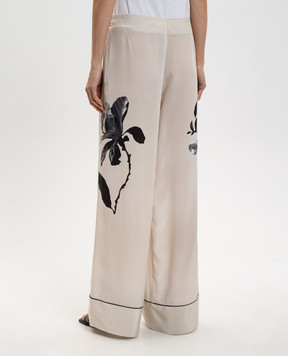 Ermanno Scervino Бежеві штани із шовку в піжамному стилі D482P371YBQ