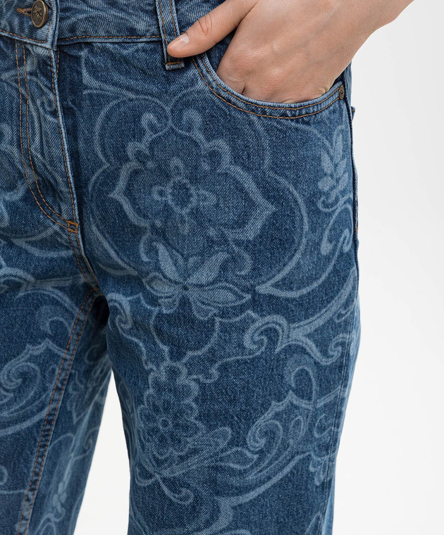 Etro Сині джинси в брендовий принт WRNB0026AV11M зображення 5