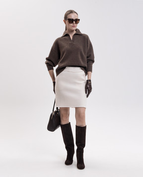 Max Mara Юбка ABILE цвета айвори из шерсти MXMABILE