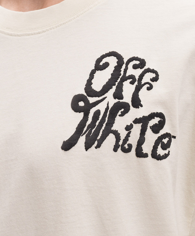 Off-White Жовта футболка з принтом логотипа 44MAA120S26J00M зображення 5