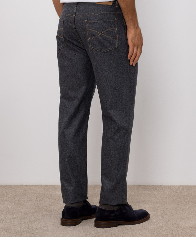 Brunello Cucinelli Серые брюки из шерсти M038PF1012 изображение 4