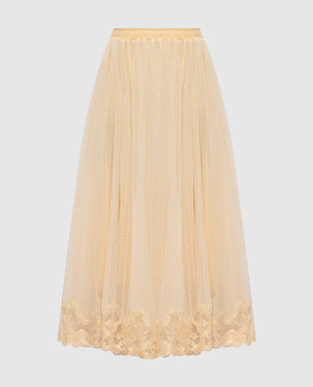 Ermanno Scervino Бежева спідниця міді з мереживом D482O756FDUJP