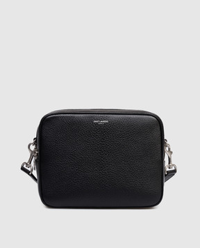 Saint Laurent Чорна шкіряна сумка з принтом логотипа 862255AAF98