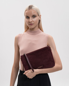 Gianni Chiarini Замшевая бордовая сумка кросс-боди Nora BS10225CMPL