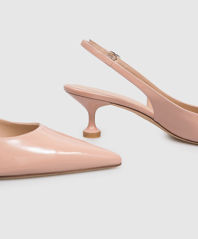 Stuart Weitzman Бежеві шкіряні лаковані слінгбеки STUARTINI SM912 зображення 5