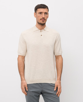 Woolrich Бежевое поло с леном CFWOKN2046MRUF0734