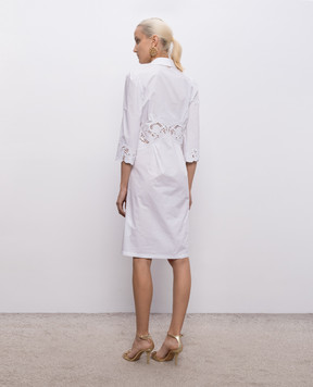Twinset Біла сукня-сорочка з вишивкою бродері 261TT2034