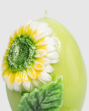 Cereria Introna Зелена свічка у формі яйця з герберою 1088