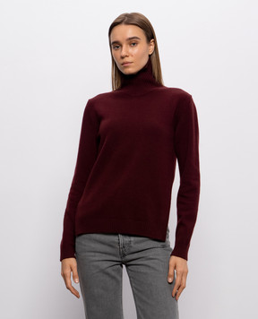 Jil Sander Бордовый гольф из шерсти асимметричного кроя J02GP0271J14870