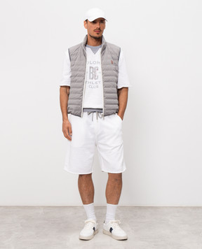 Brunello Cucinelli Білі шорти з принтом монограми MR8313375G