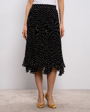 Valentino Чорна спідниця із шовку в горох 8B3RAEL59AB