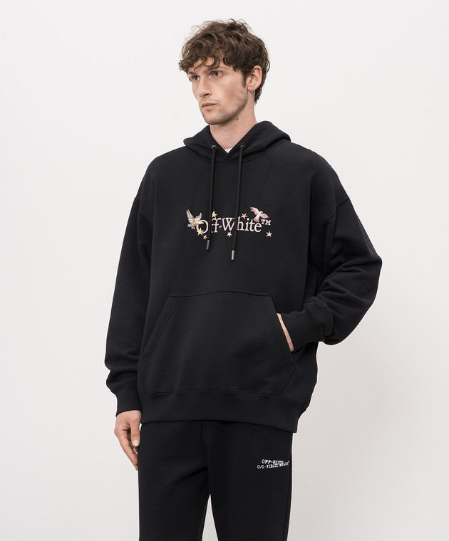 Off-White Чорне худі з принтом Dream Arrow 44MBB085Z26F003 зображення 3