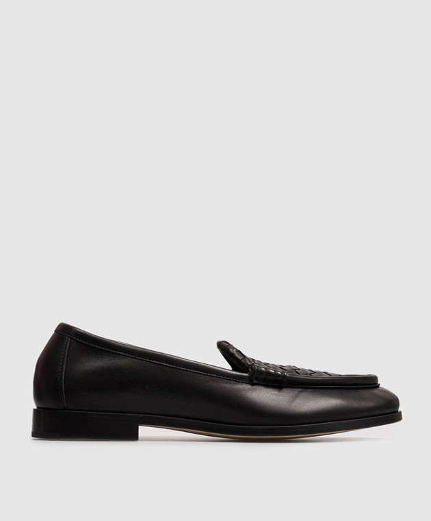 Bottega Veneta Чорні шкіряні лофери Intrecciato 876126VBSDO